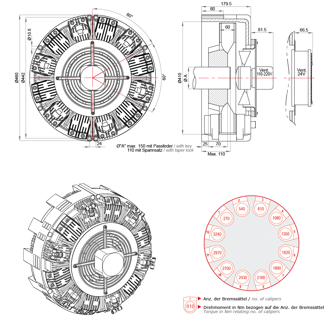 pneumatische schijfrem CX.400